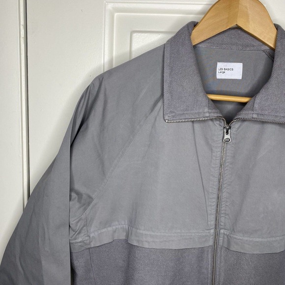 LES BASICS Men’s LE WIND CHEATER JACKET In Gray Large Cotton Portugal - Picture 3 of 13